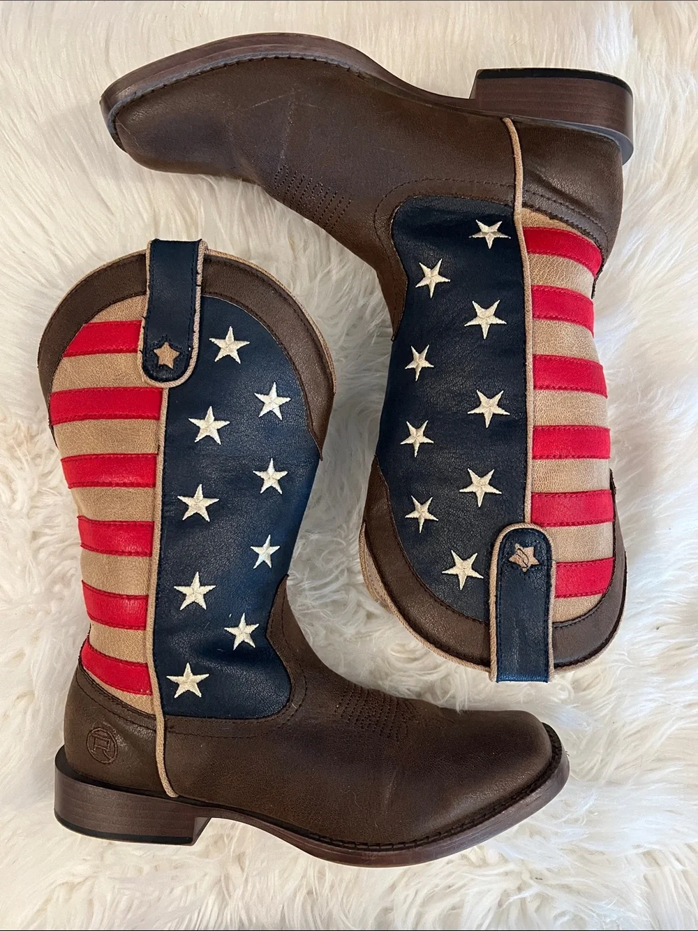 Roper Big Kids Square Toe American Patriot Boots